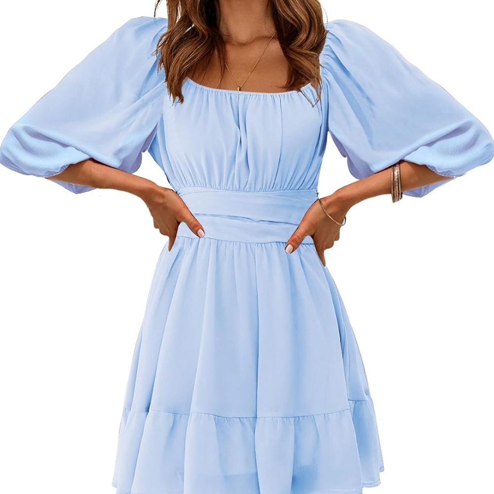 Elegant Blue Mini Dress